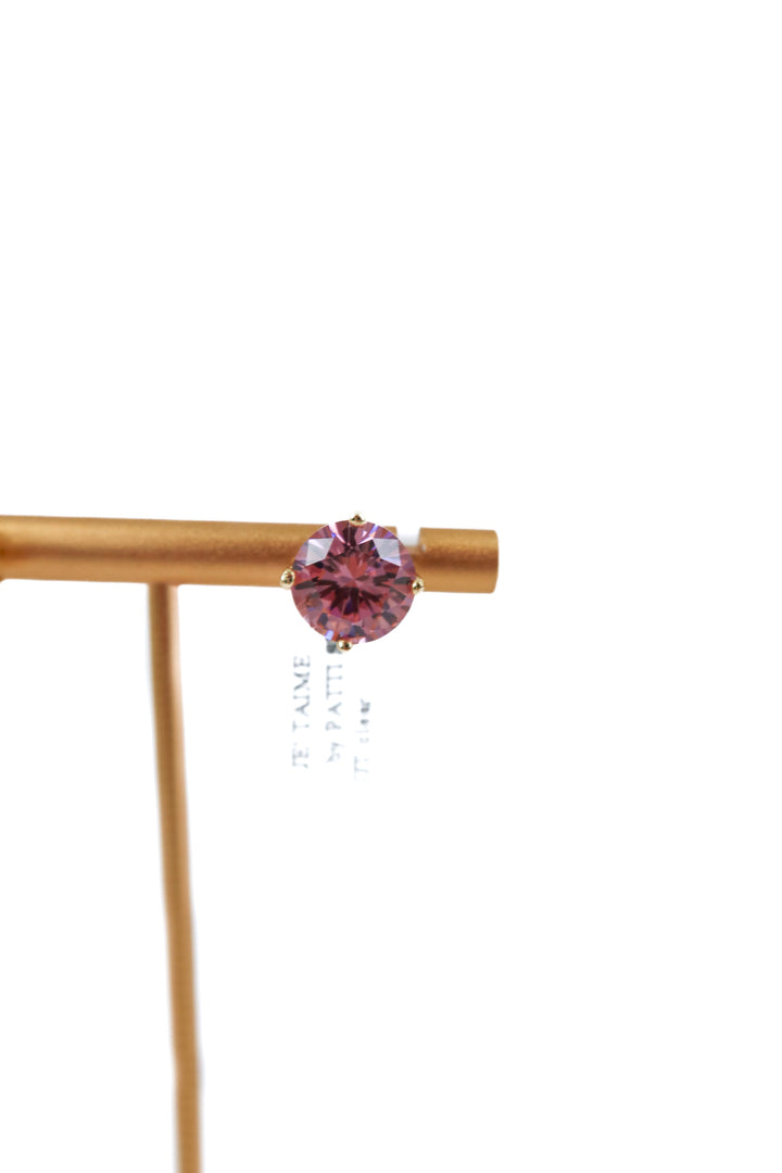 je t'aime by patti stanger gold/pink stud earrings (retail $60)