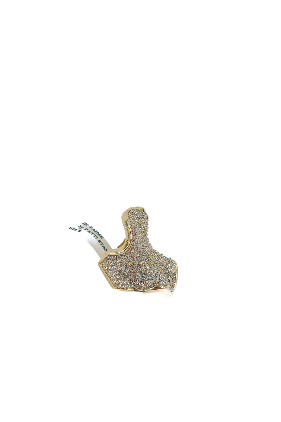 je t'aime by patti stanger large gold abstract crystal ring NWT (retail $70)