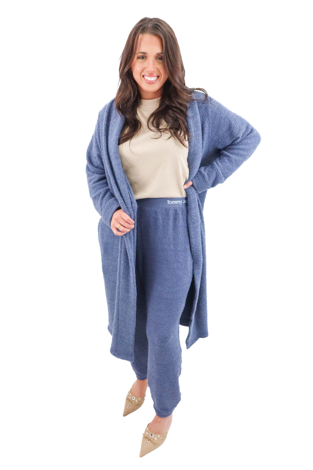 tommy john blue plush robe (m; retail $108)