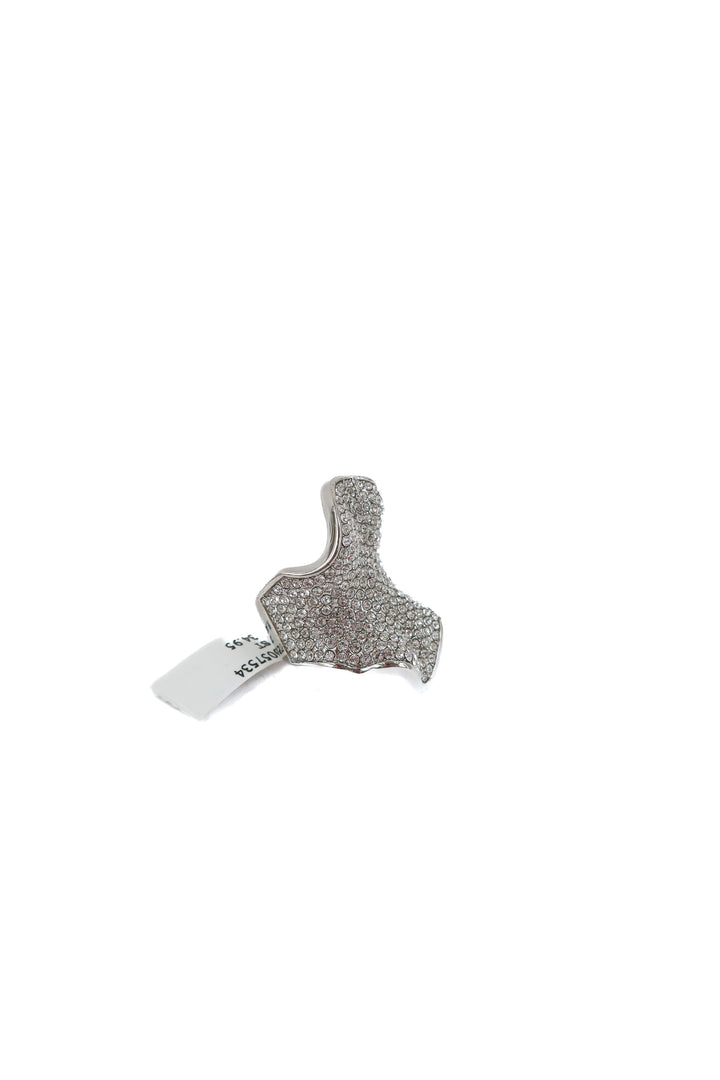 je t'aime by patti stanger large silver abstract crystal ring NWT (retail $70)