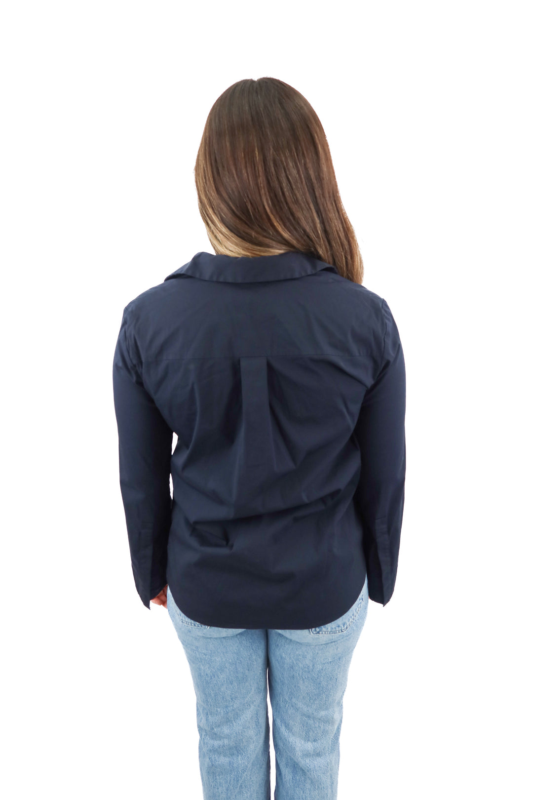 lafayette navy collared top (s; retail $798)