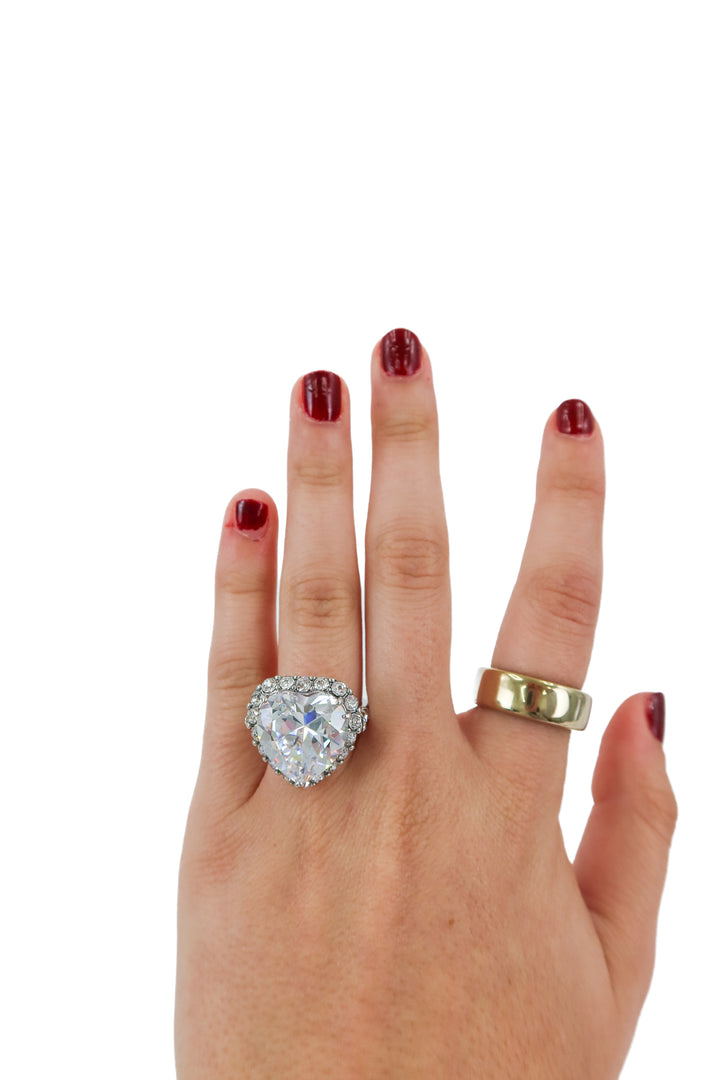 large crystal heart ring (8; retail $70)