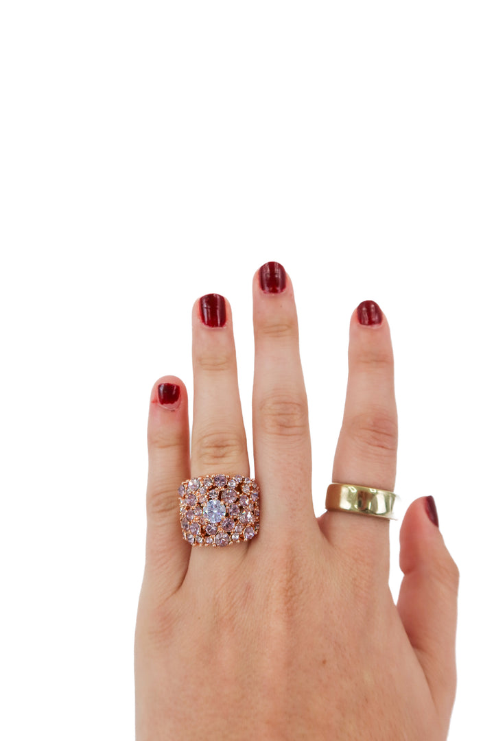 je t'aime by patti stanger rose gold crystal ring NWT (8; retail $60)