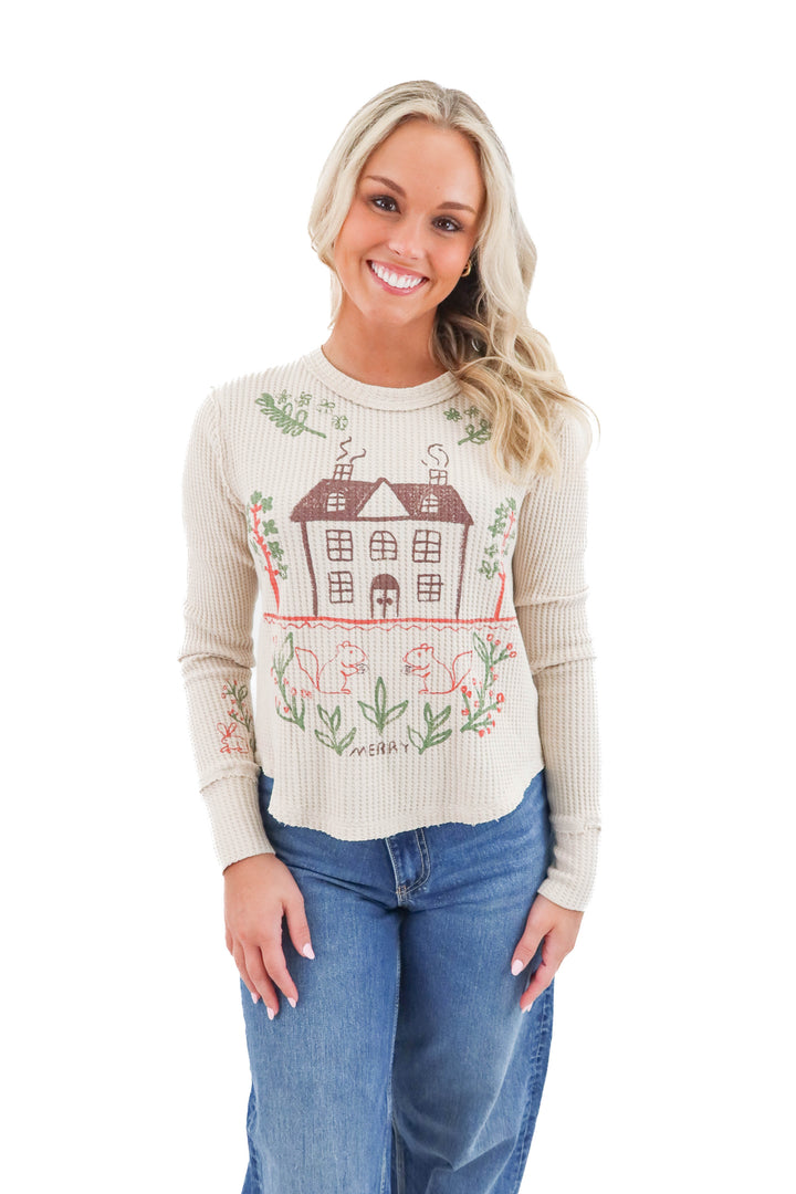 we the free oatmeal merry tee NWT (xs; retail $68)
