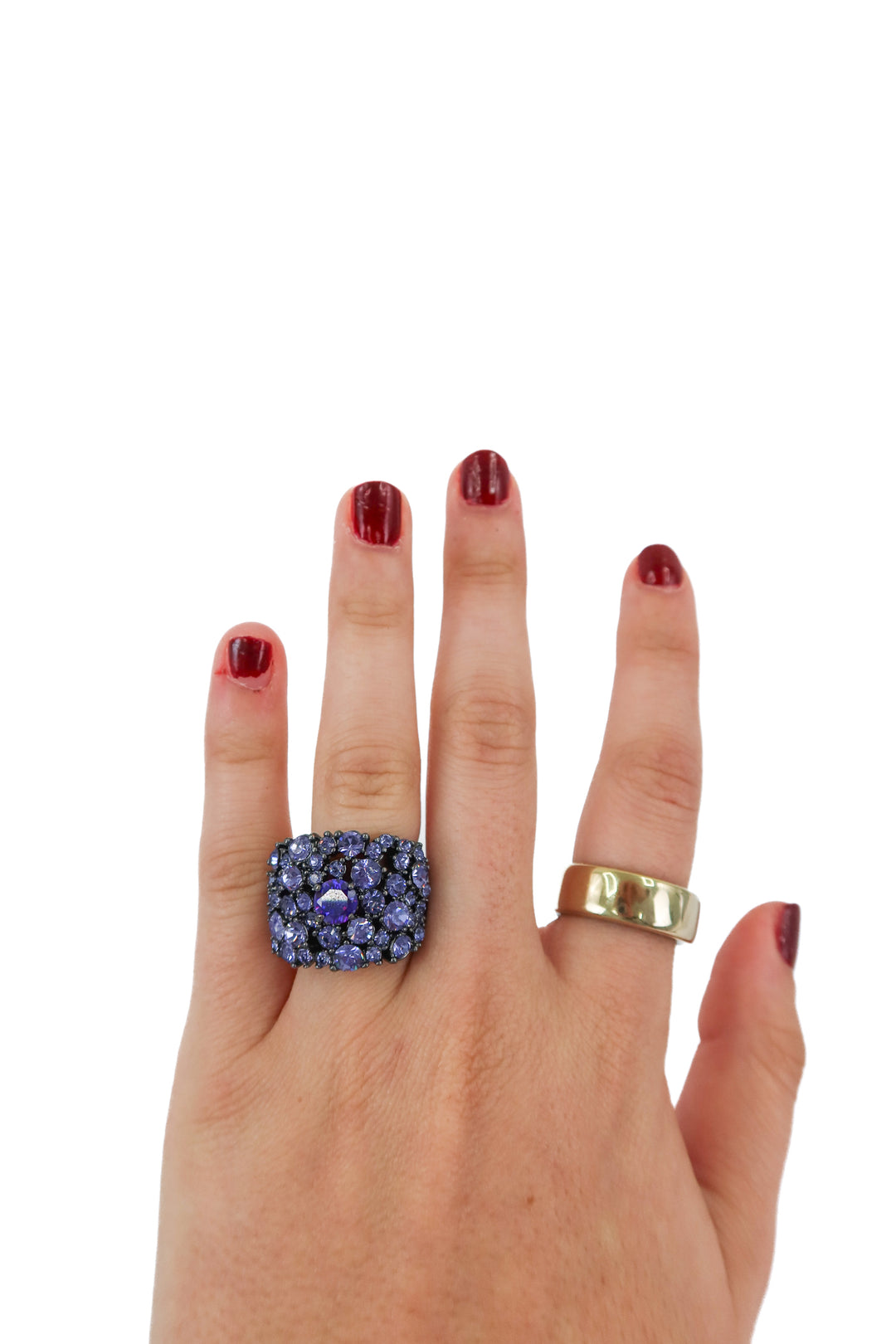 je t'aime by patti stanger purple crystal ring NWT (8; retail $60)
