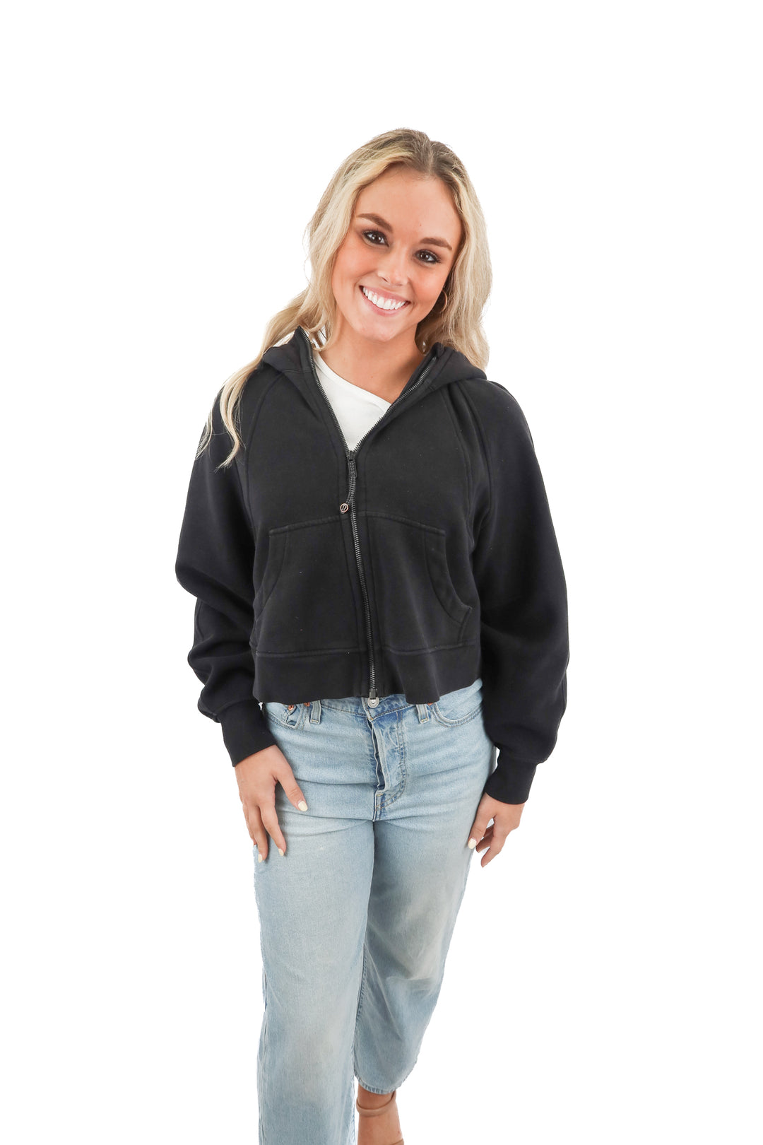 Lululemon black full zip scuba jacket (XS/S)