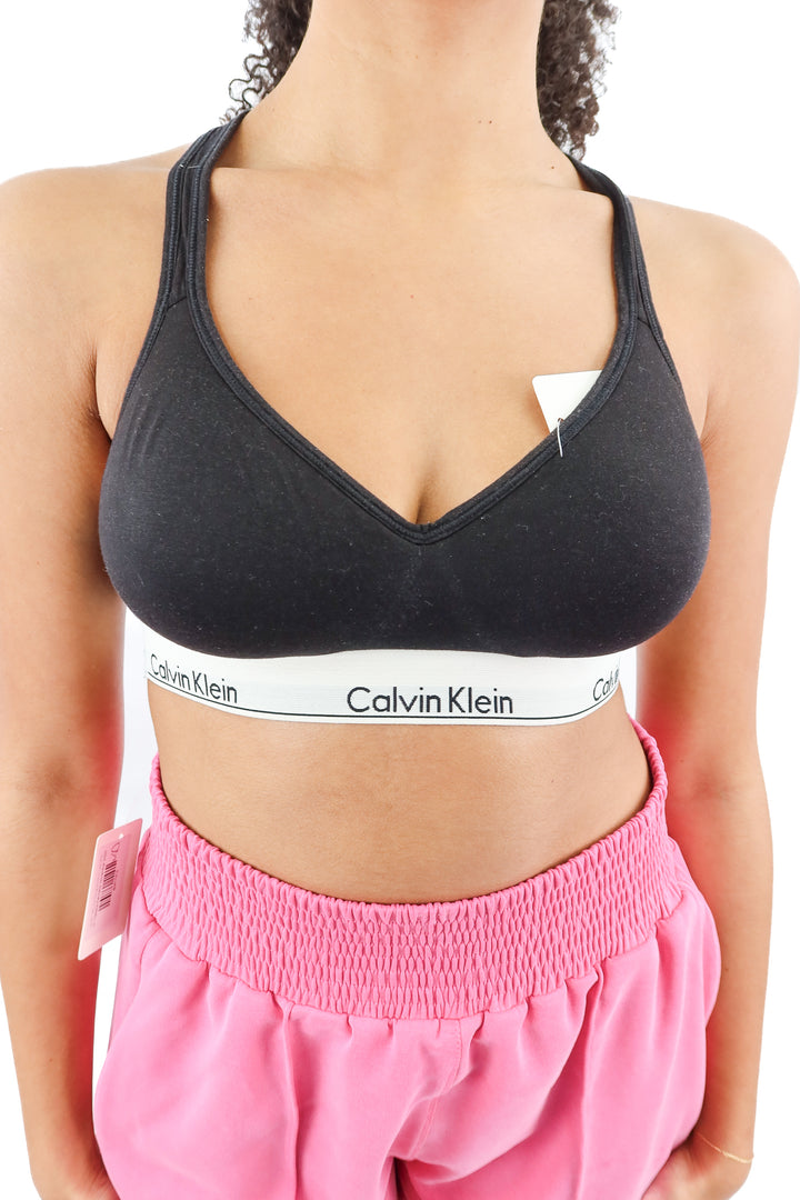Calvin Klein black cross back bralette (L)