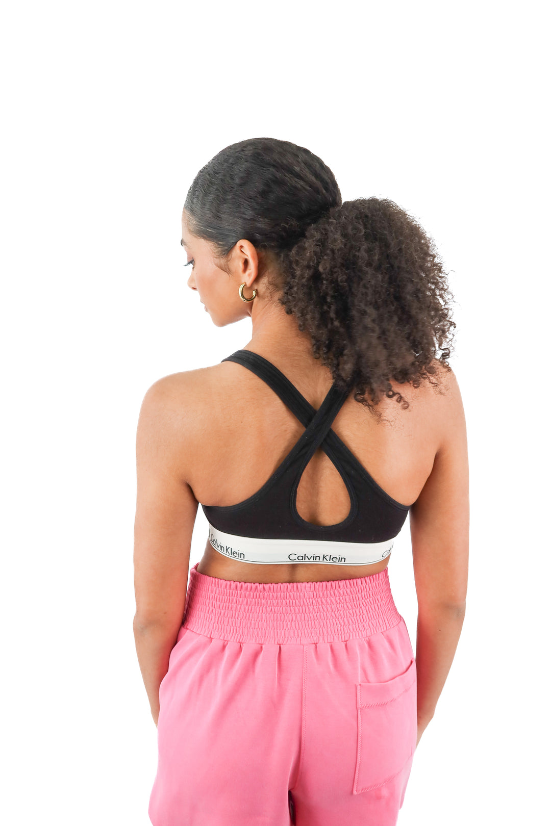 Calvin Klein black cross back bralette (L)