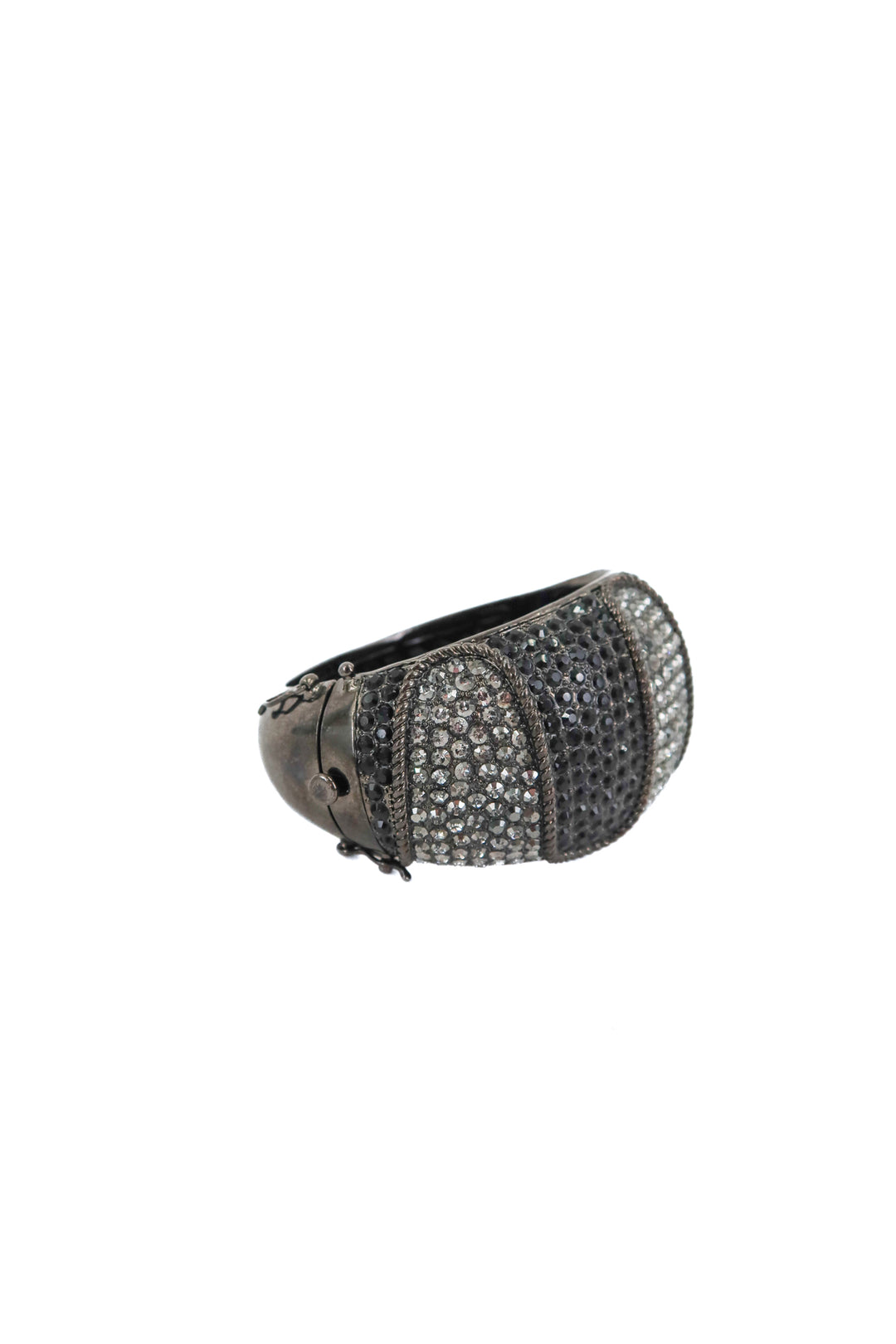 black/gun metal crystal bangle