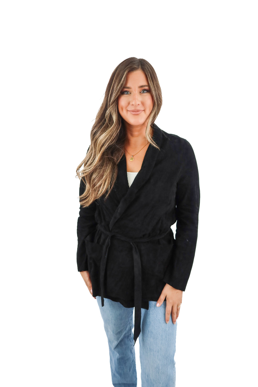 billy reid black suede wrap jacket (xs/s; retail $1,398)