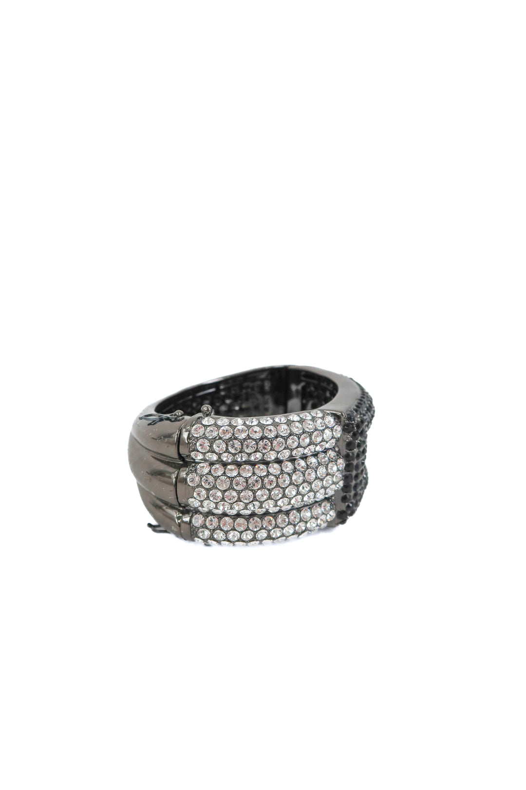 black/crystal/gunmetal bangle