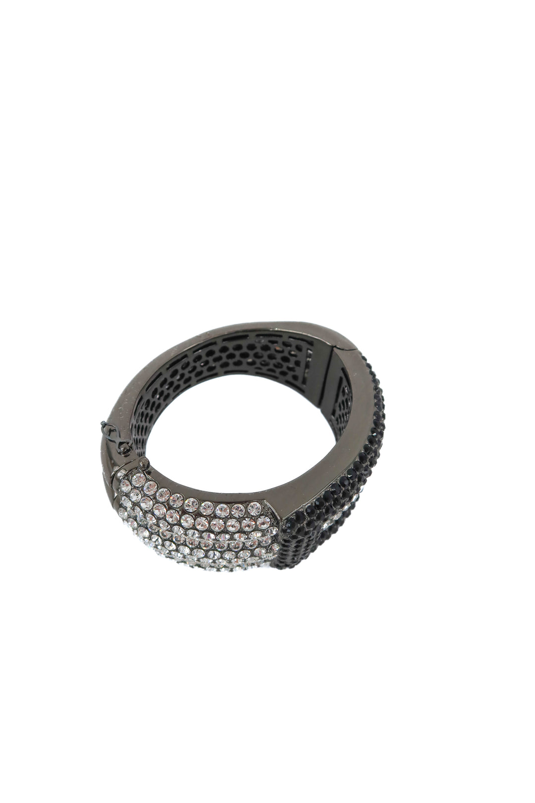 black/crystal/gunmetal bangle