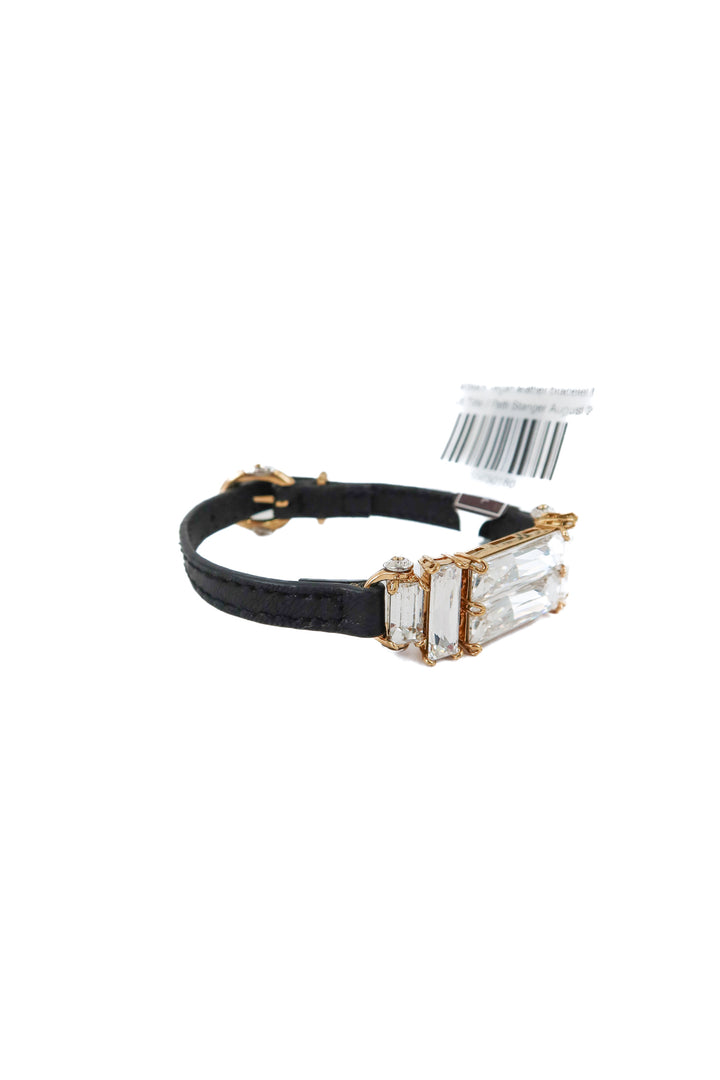 crystal/black vegan leather bracelet NWT
