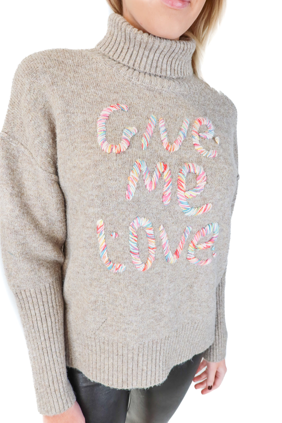 listicle give me love chunky turtleneck sweater (s)