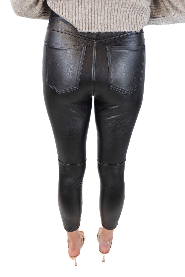 spanx vegan leather jeggings (s)
