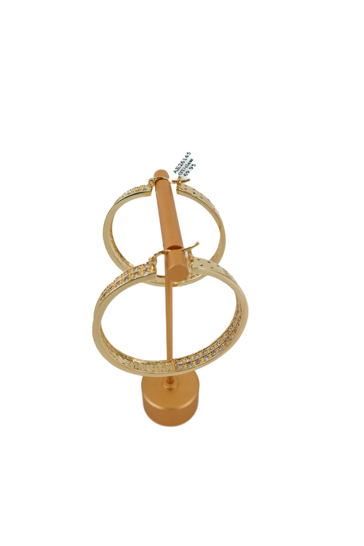 je t'aime by patti stanger gold crystal hoop earrings NWT
