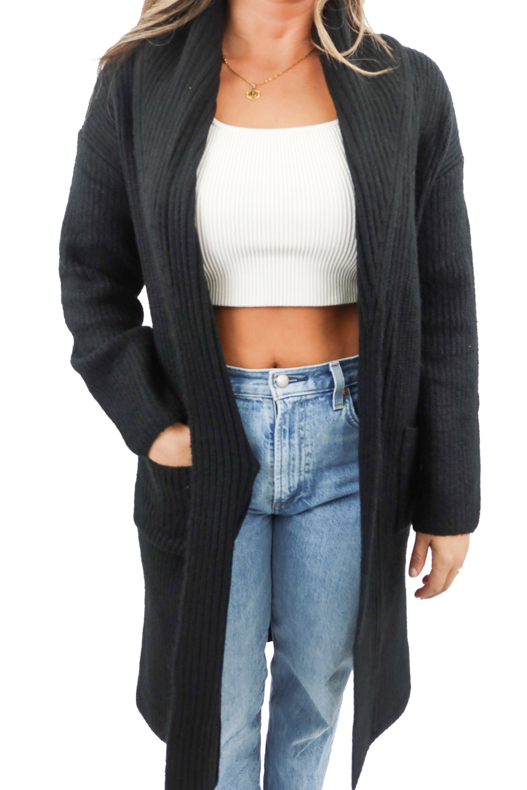 a new day black open front cardigan NWT (XS/S; retail $40)