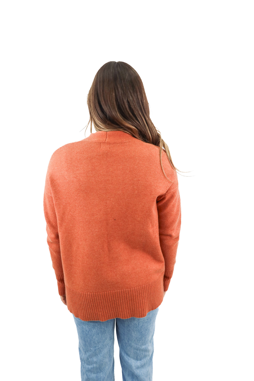 a new day rust orange open front cardigan NWT (S; retail $27.99)