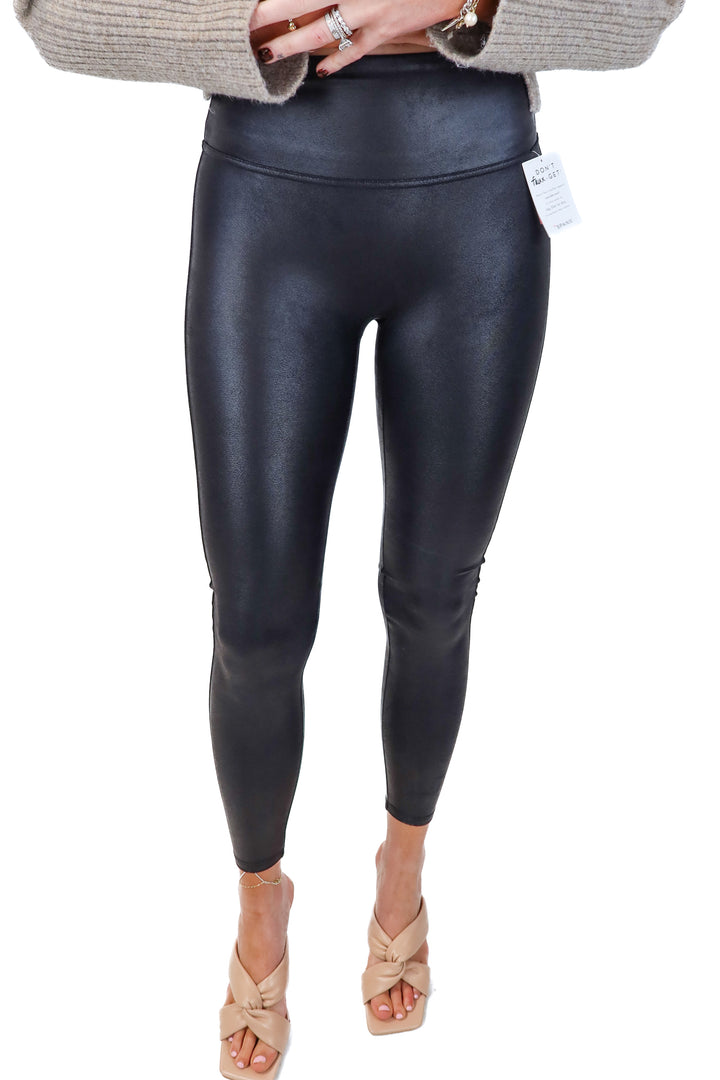spanx black faux leather leggings NWT (SP; retails $98)