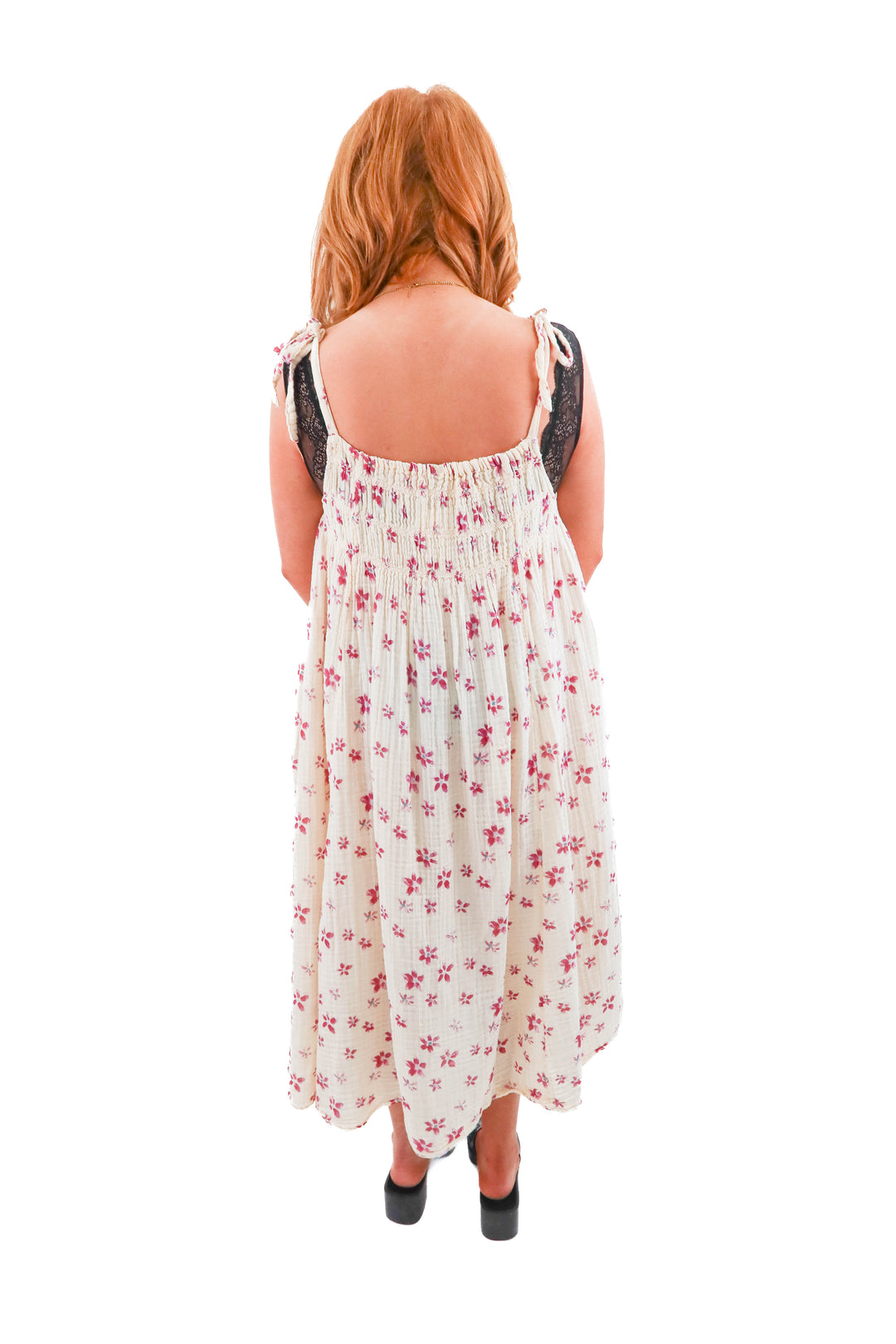 free people cream floral maxi dress (m; retail $198)