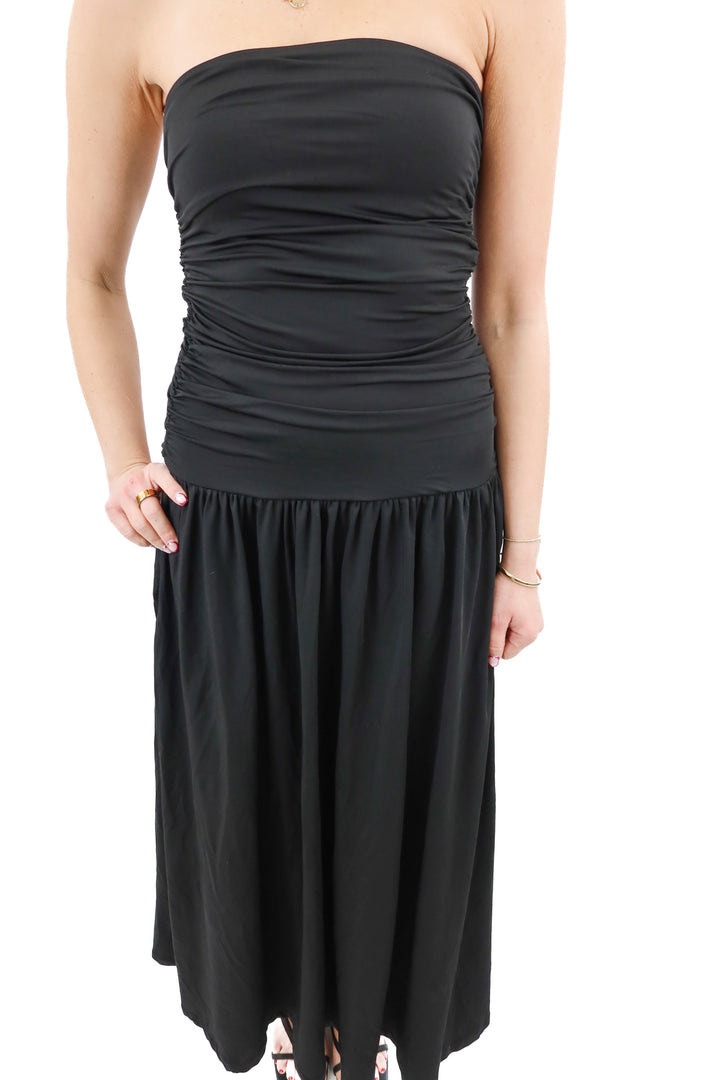 nia strapless black dress NWT (xs; retail $98)