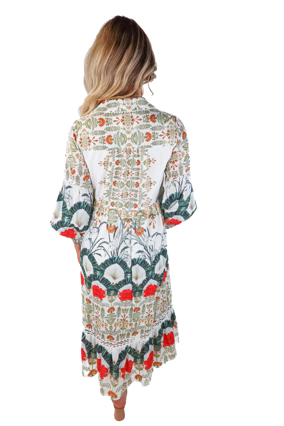 anthropologie white button front floral dress (xxs; retail $260)
