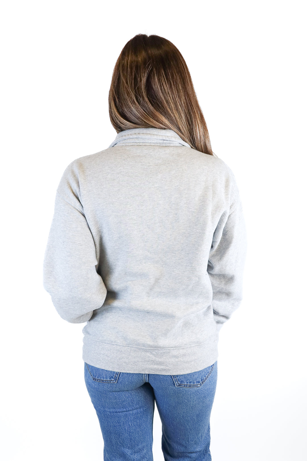 tna light grey sweatfleece quarter zip (s)