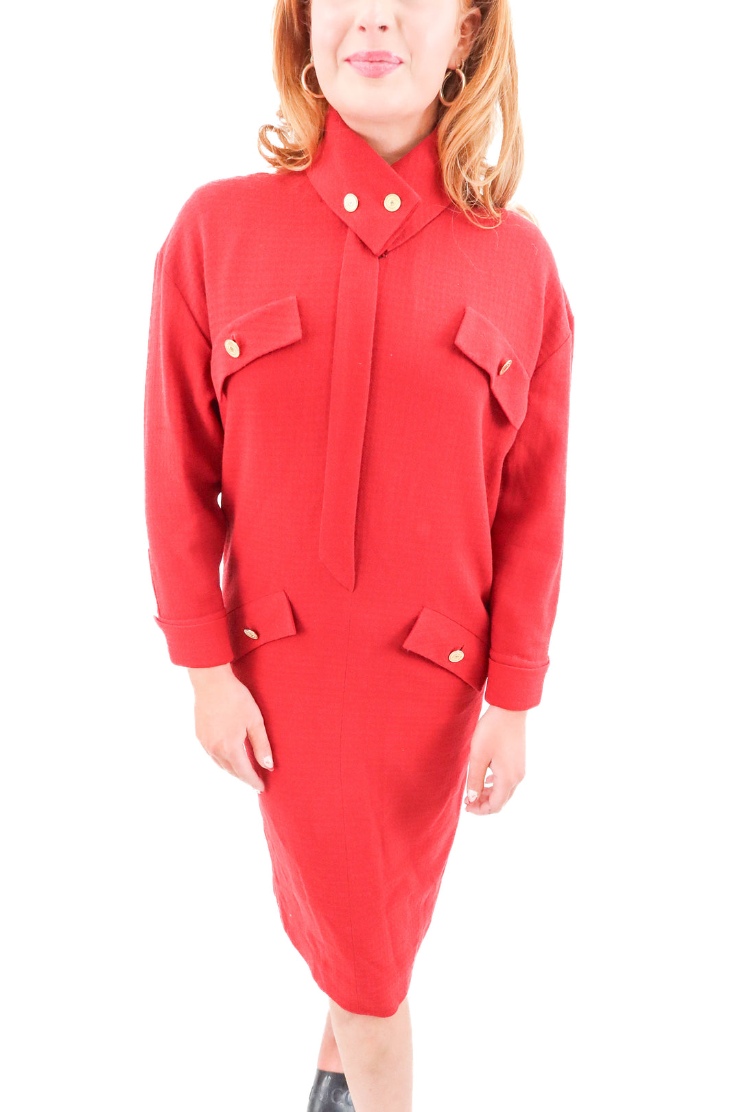 chanel red button dress (s; est. retail $1,995)
