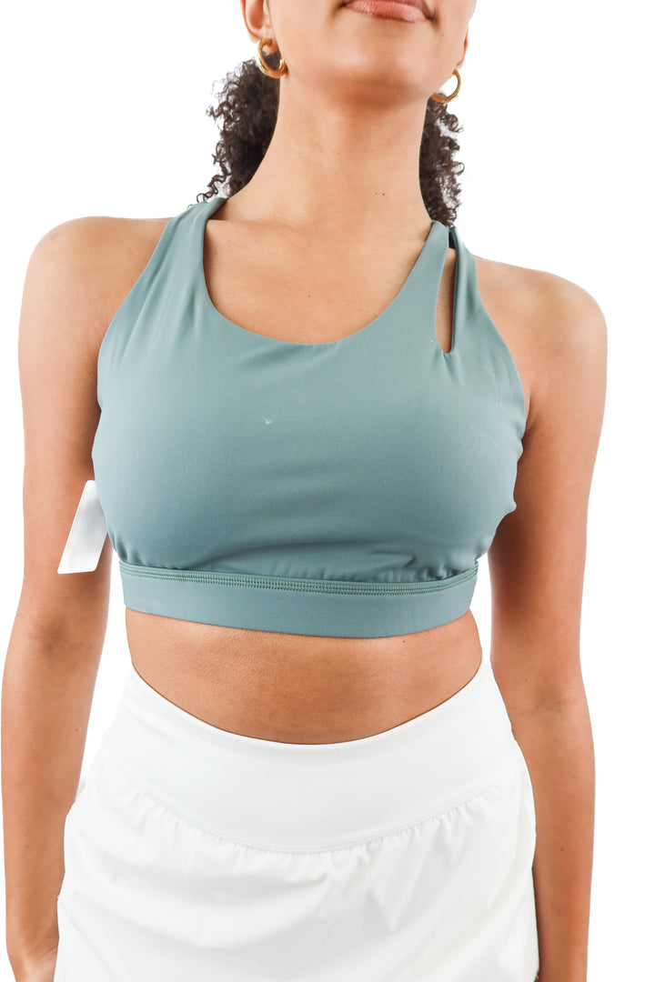LINC sage green cross back sports bra (L)
