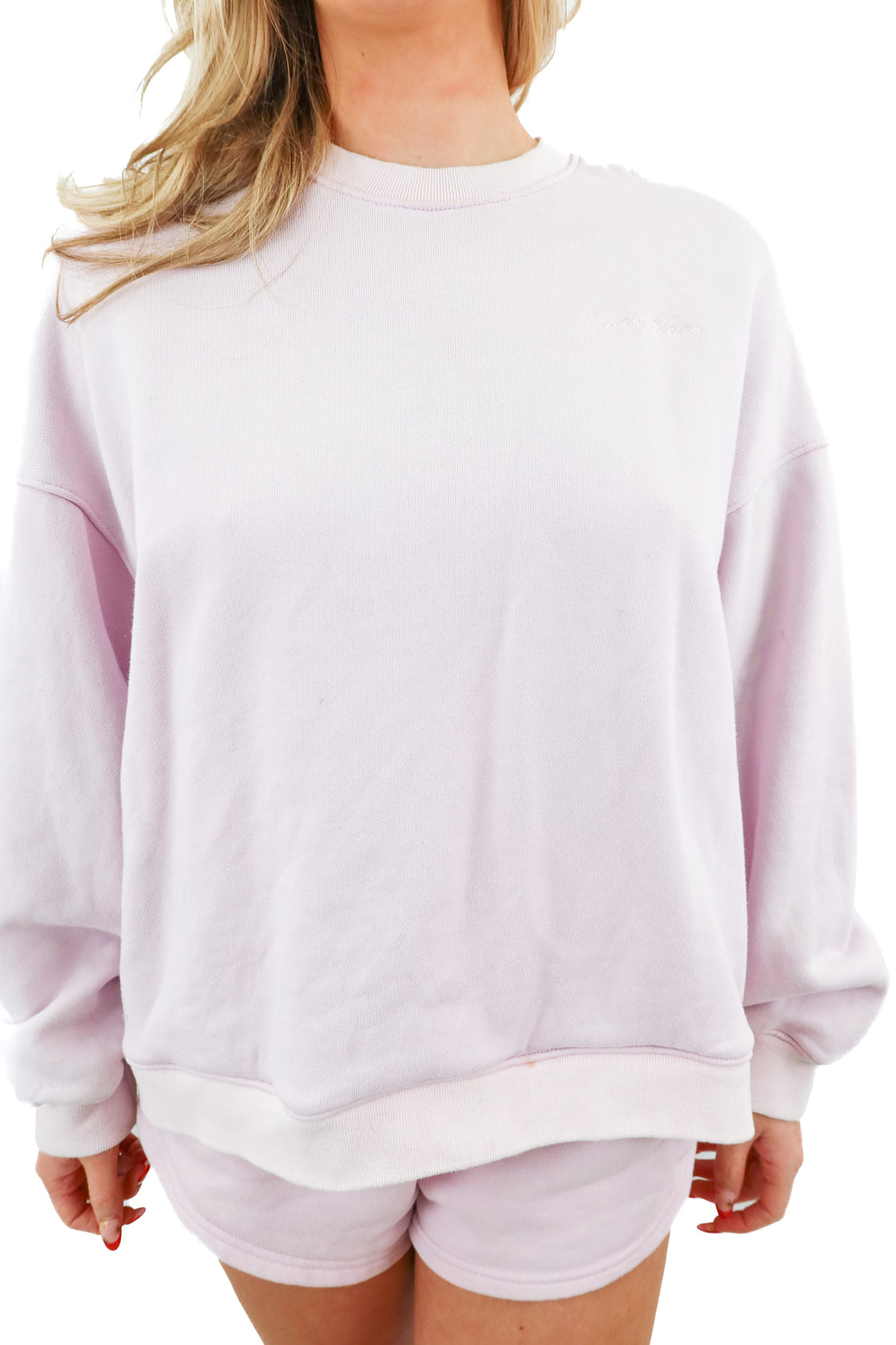 eleven eleven pink sweatshirt (m; retail $118)
