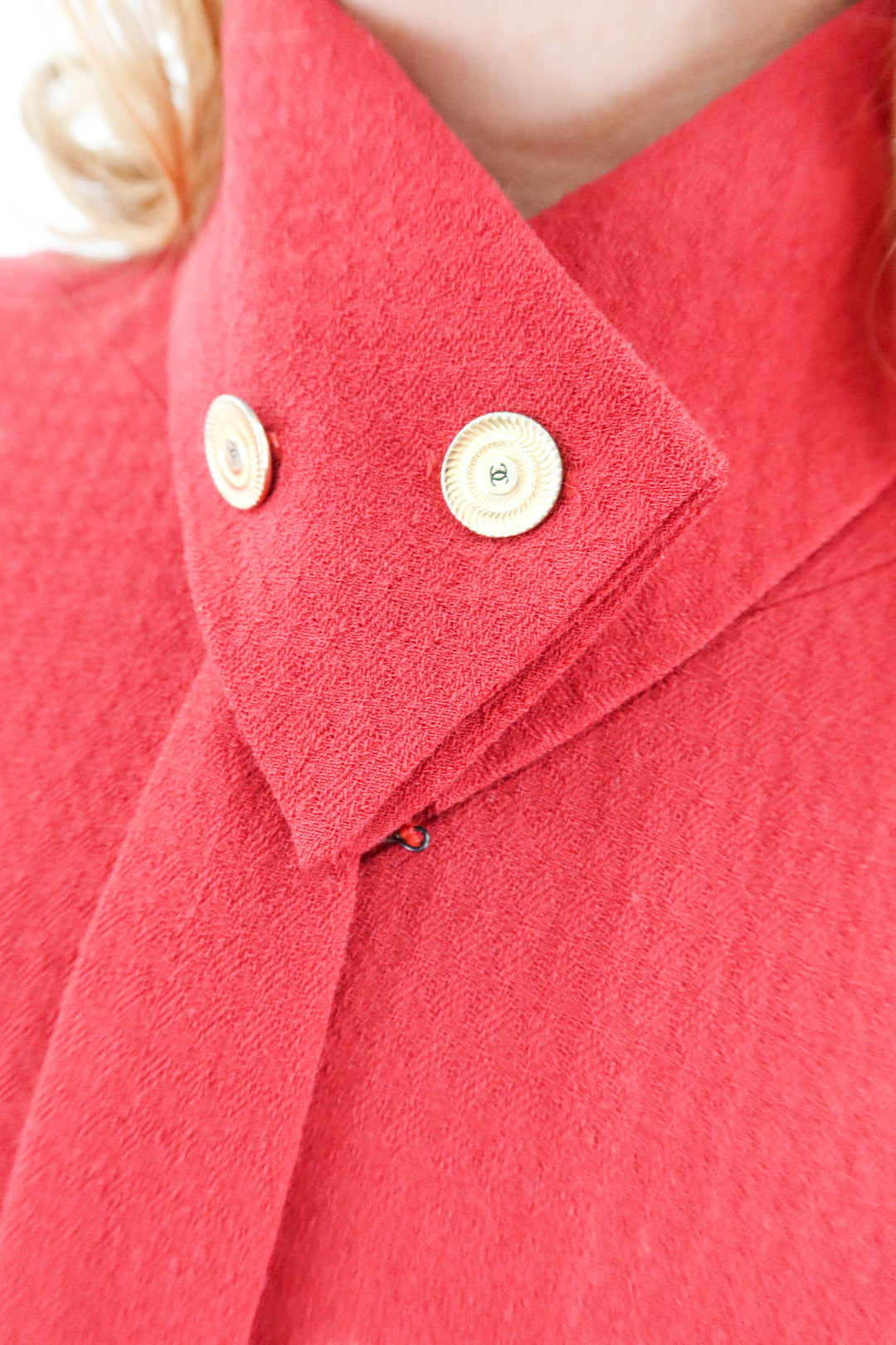 chanel red button dress (s; est. retail $1,995)