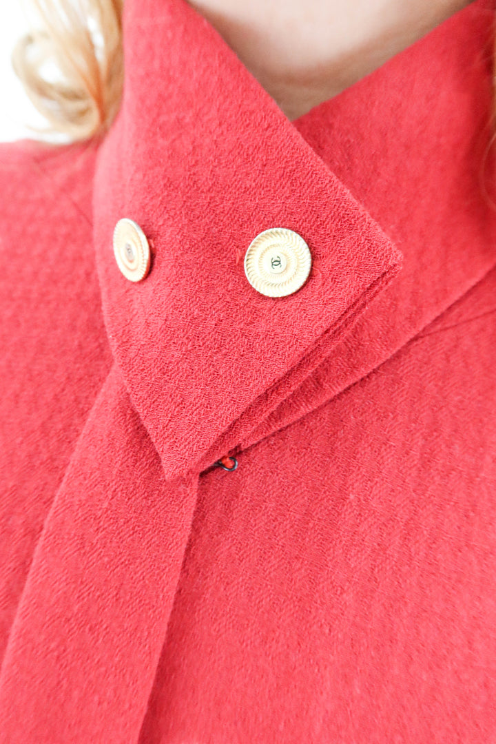 chanel red button dress (s; est. retail $1,995)
