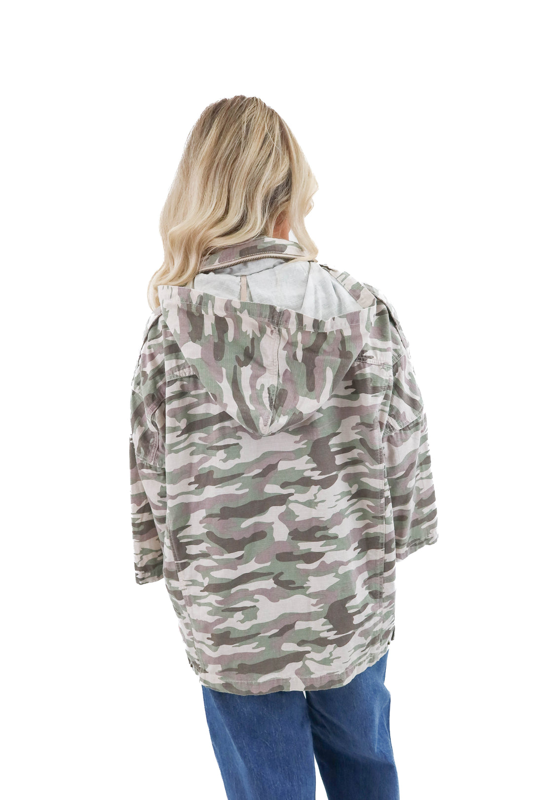 sugar + lips camo jacket (m; retail $165)