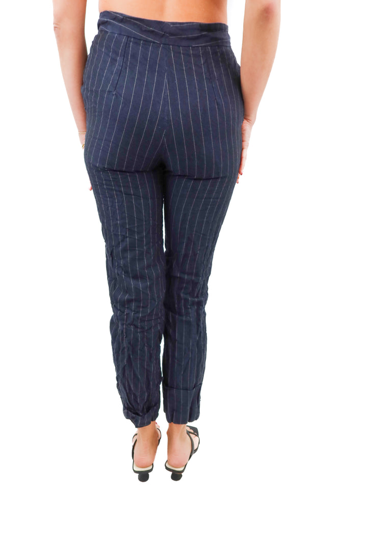 jacquemus navy striped pants (34/ US2; retail $977)