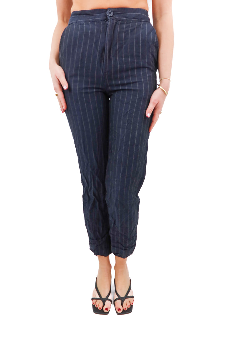 jacquemus navy striped pants (34/ US2; retail $977)