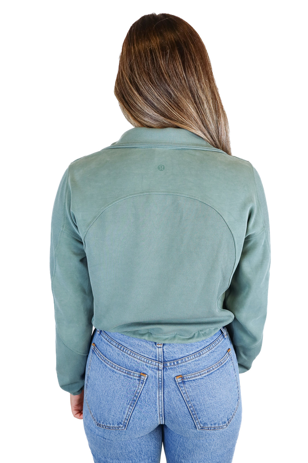 lululemon green cropped quarter zip (4)