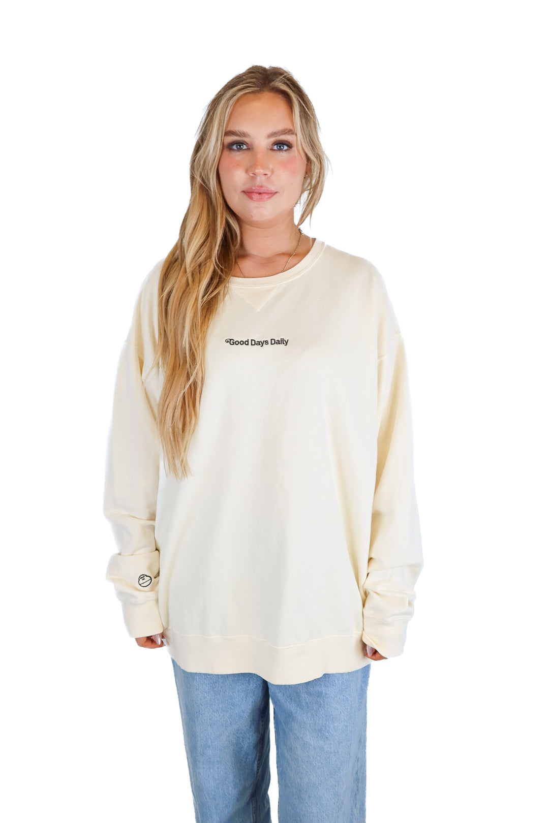 sunbum yellow 'good days daily' oversized crewneck (L)