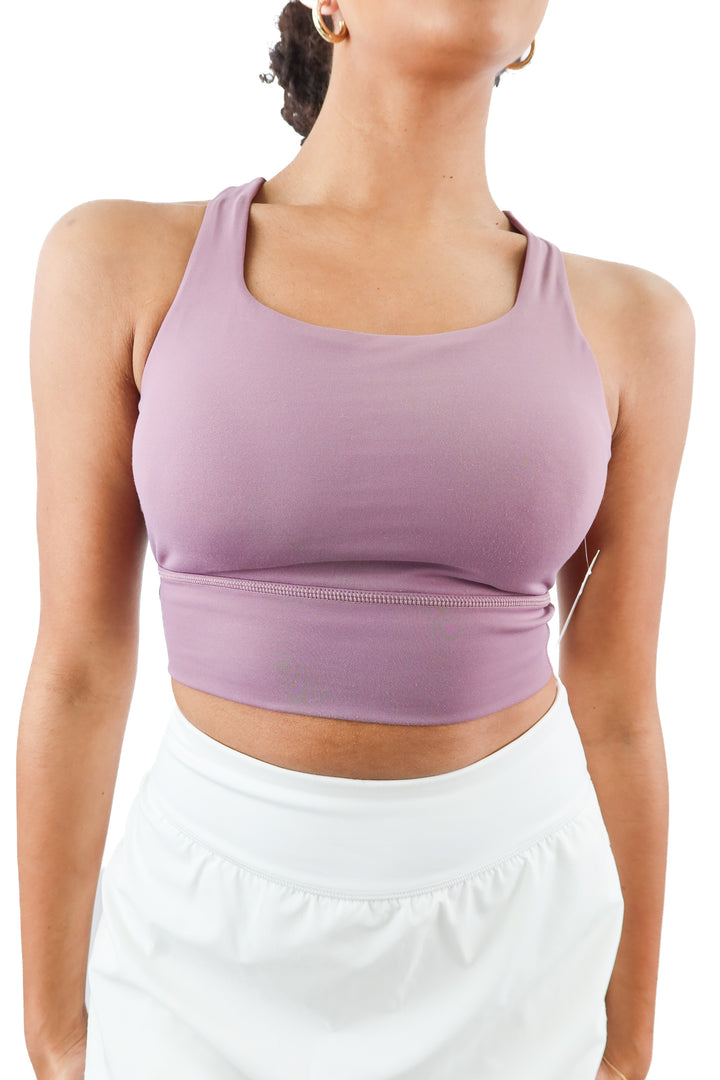 LINC mauve cross back sports bra (M)