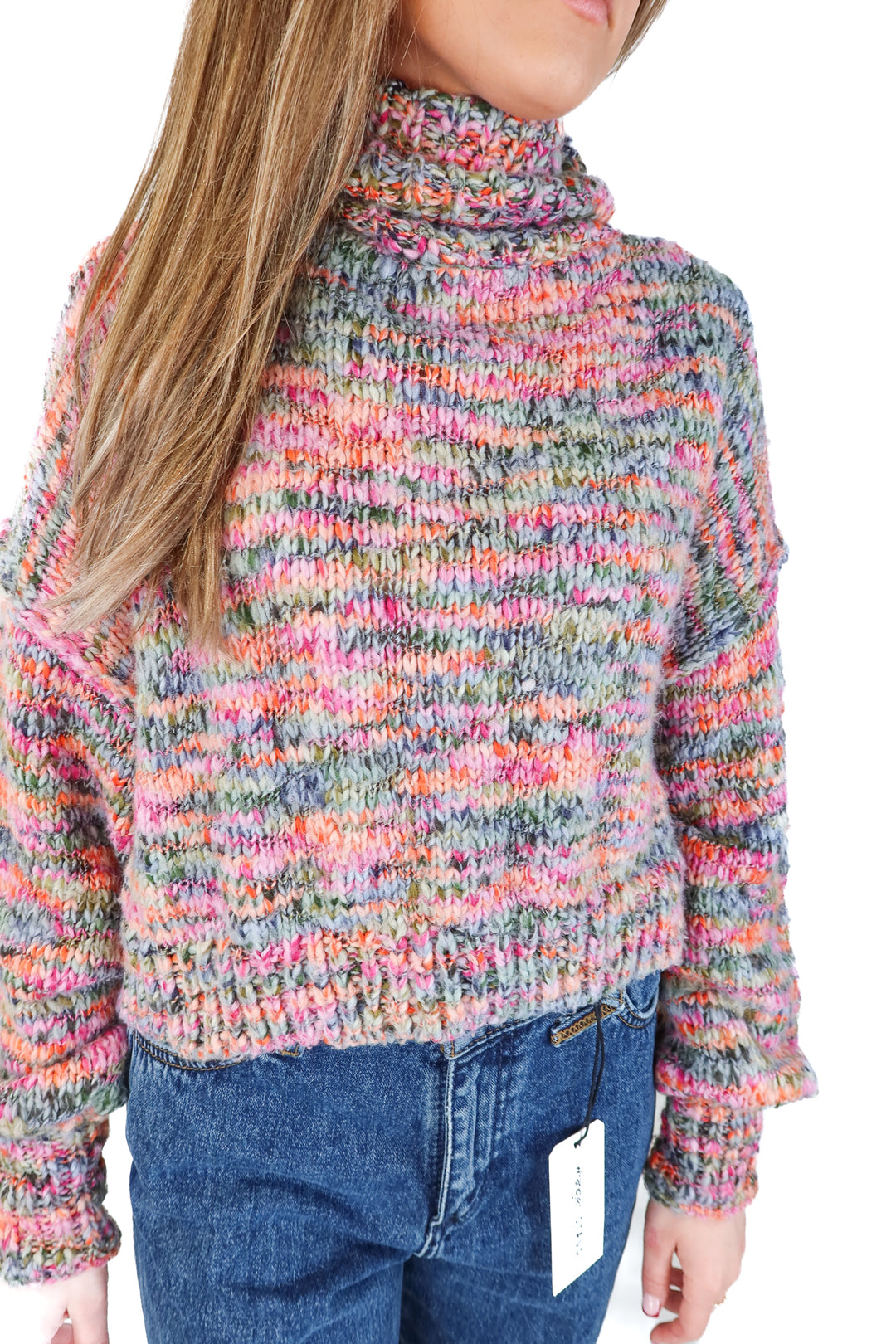 wild fable multi color turtleneck sweater (m)