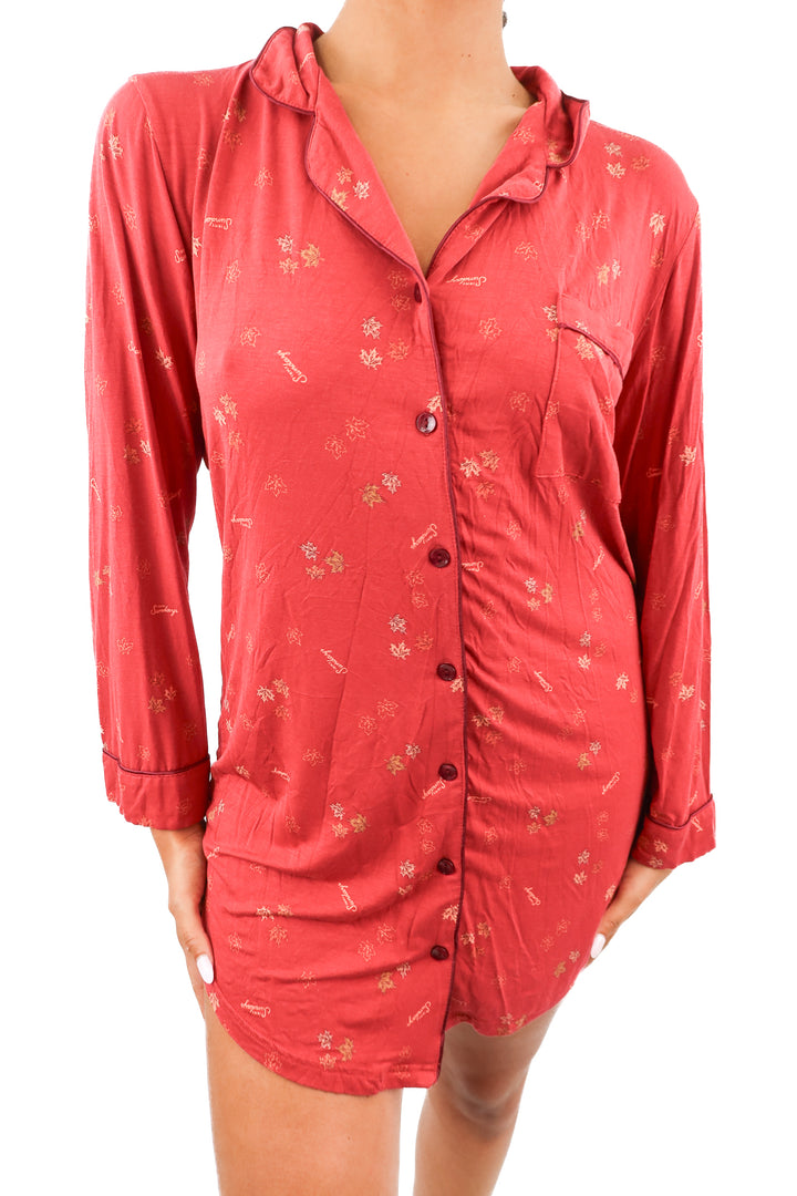 in my sundays fall leaves pj dress (m; retail $72)