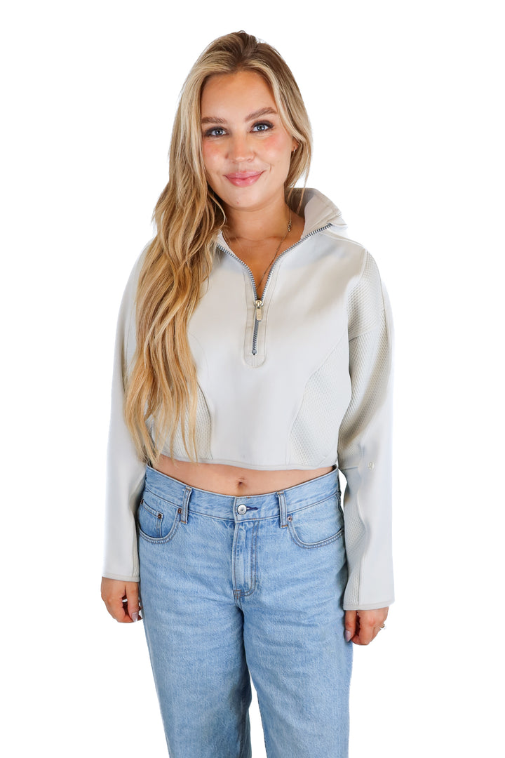 Lululemon Beige Half-Zip Pullover (S; retail $118)