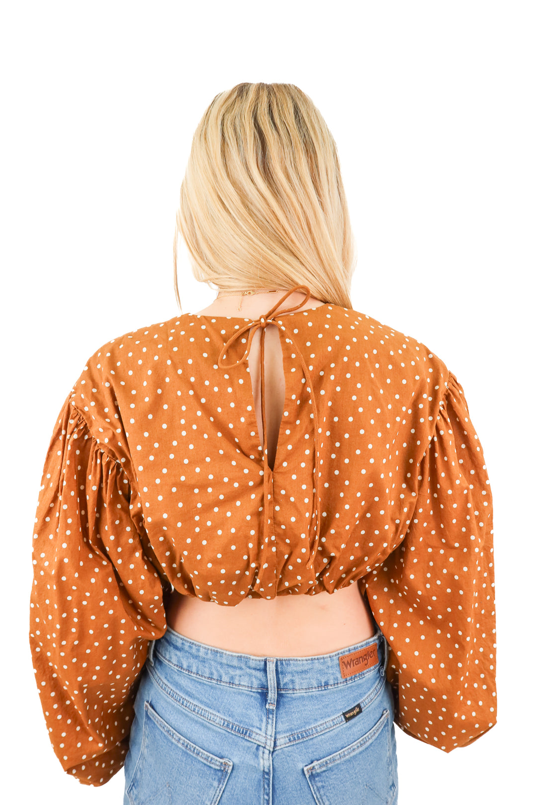 significant other brown polka dot top (2; retail $195)