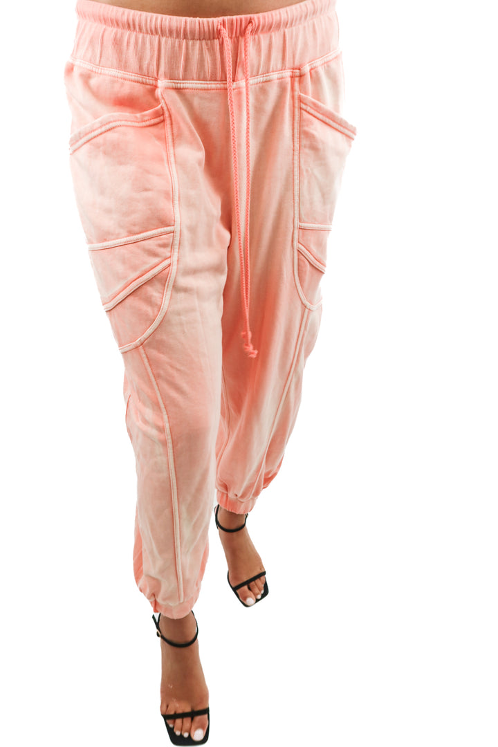 daily practice coral sweatpants (m; retail $98)