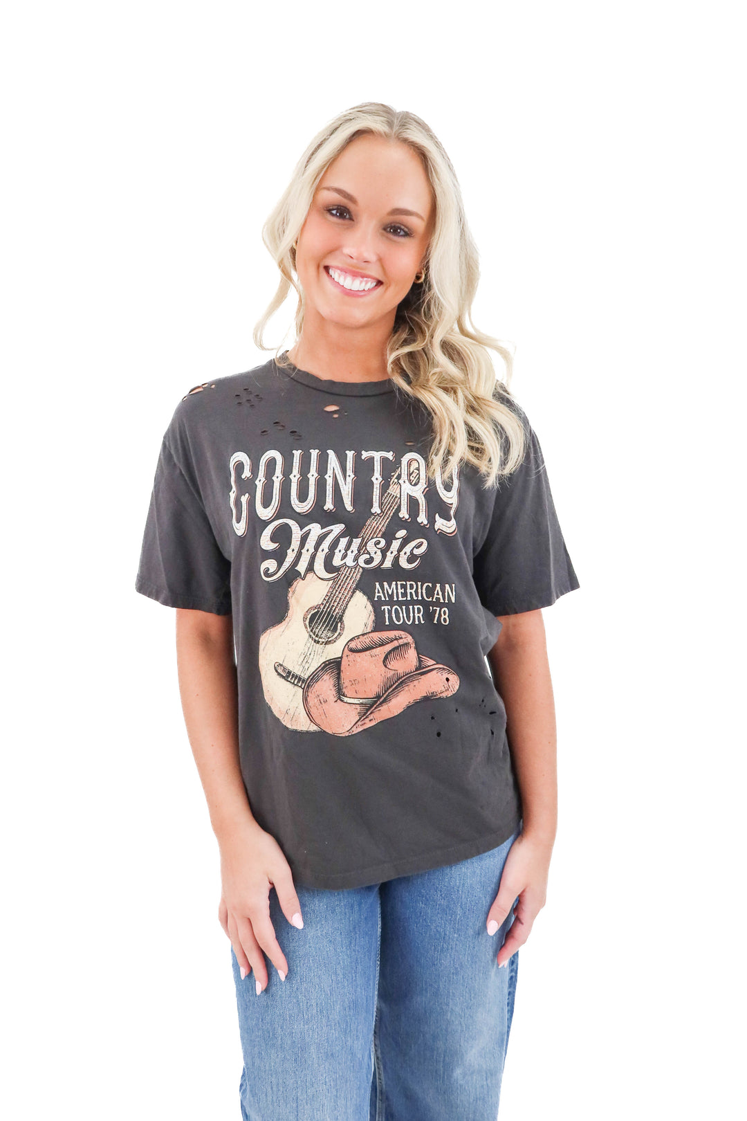 zutter gray country music tee (s; retail $48)