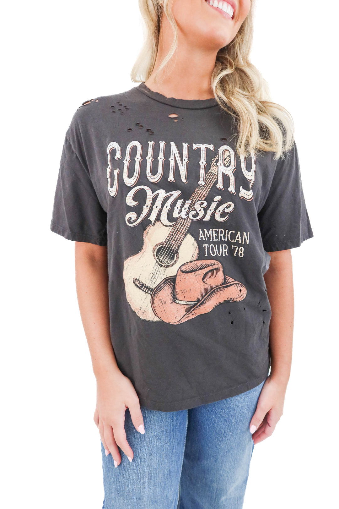 zutter gray country music tee (s; retail $48)