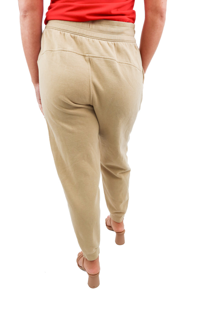 lululemon tan joggers (8; retail $128)