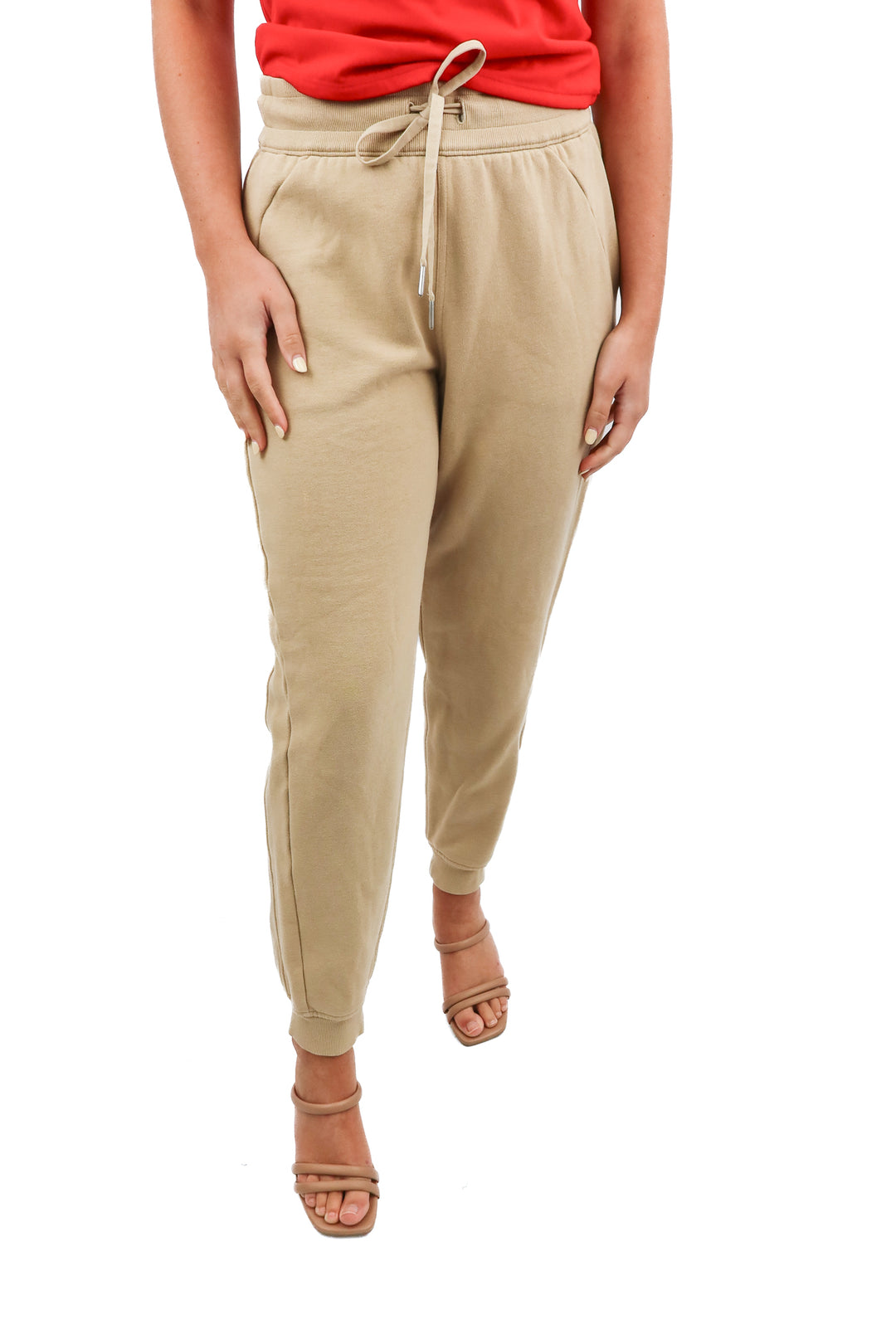 lululemon tan joggers (8; retail $128)