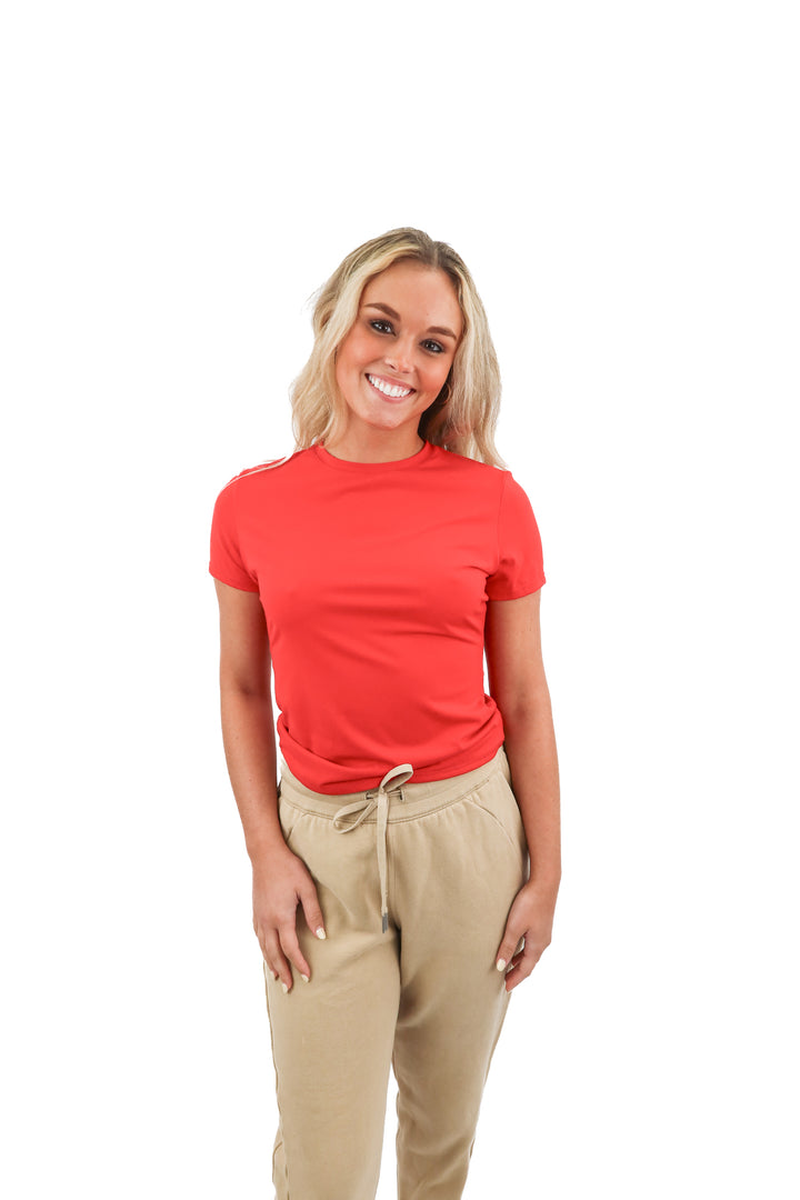 pumiey red short sleeve top (L)