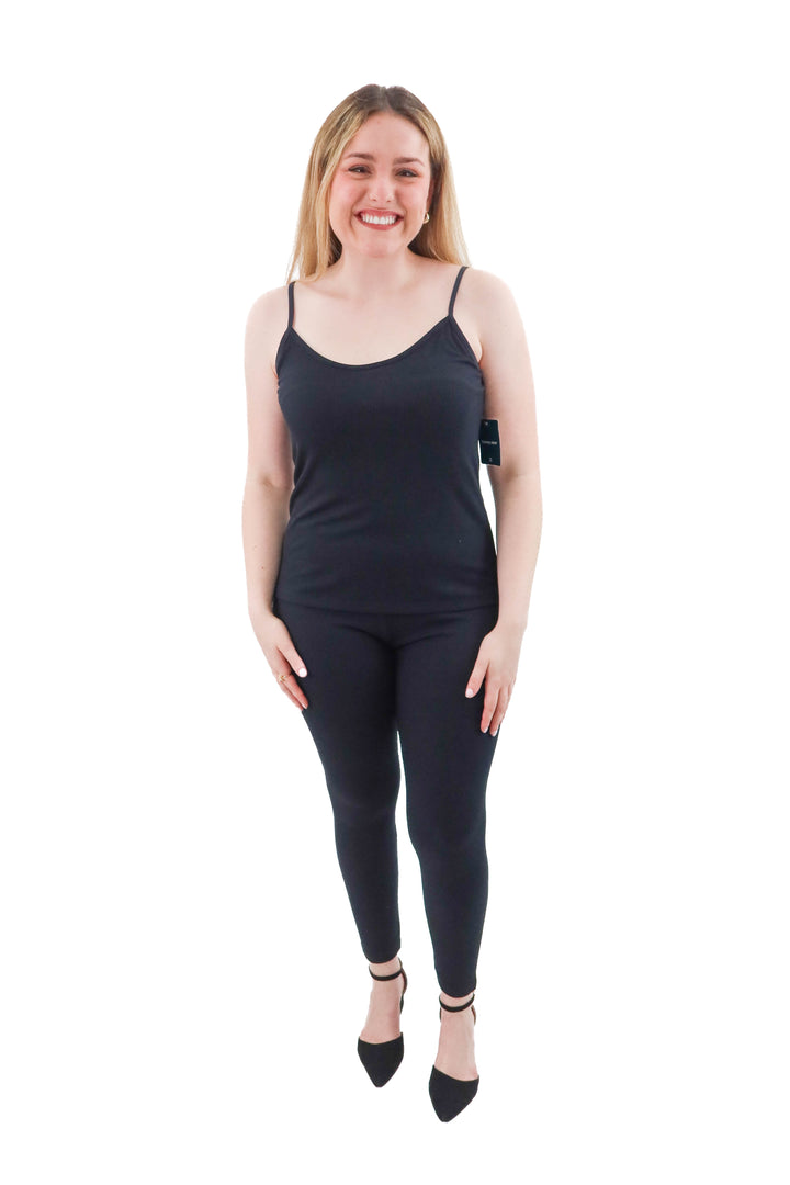 tommy john black waffle tank and pant set (l; Retail $198)