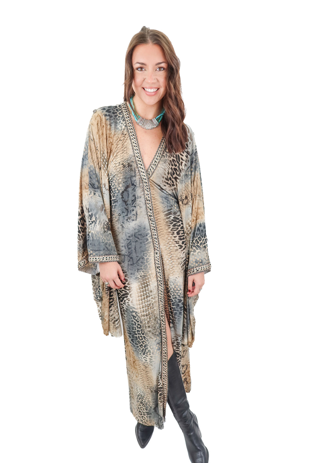 AUCTION (BID ONLY) joy borello vintage animal print maxi dress (S)- ends 8/19 at 8 pm CT